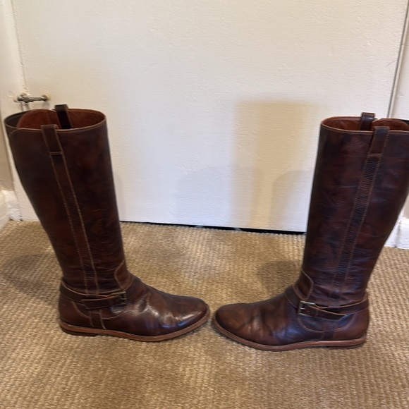 Cole Haan Distressed Patent Leather Boots - Picture 2 of 11